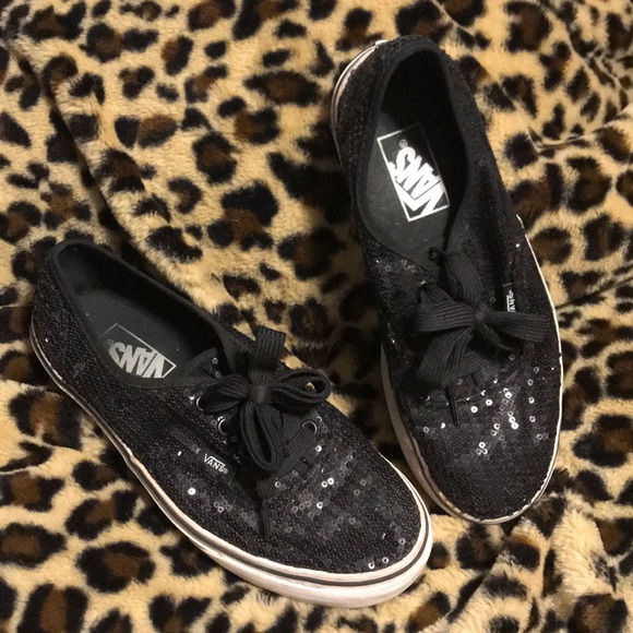 black sequin vans